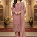 Stitched Mustard Linen 3D Flower Work Handmade Suit - Zari Collections